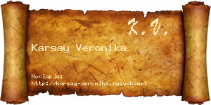 Karsay Veronika névjegykártya